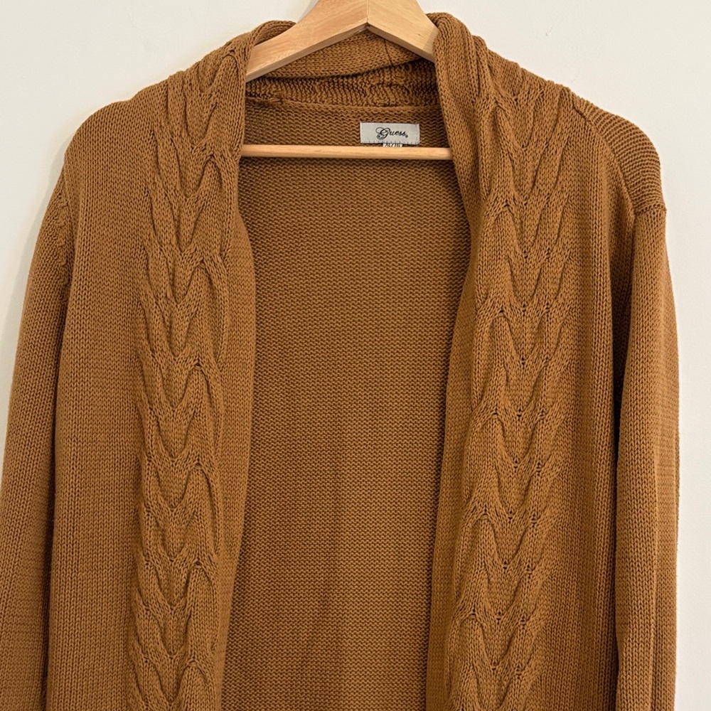 Guess Brown Cable Knit Cardigan